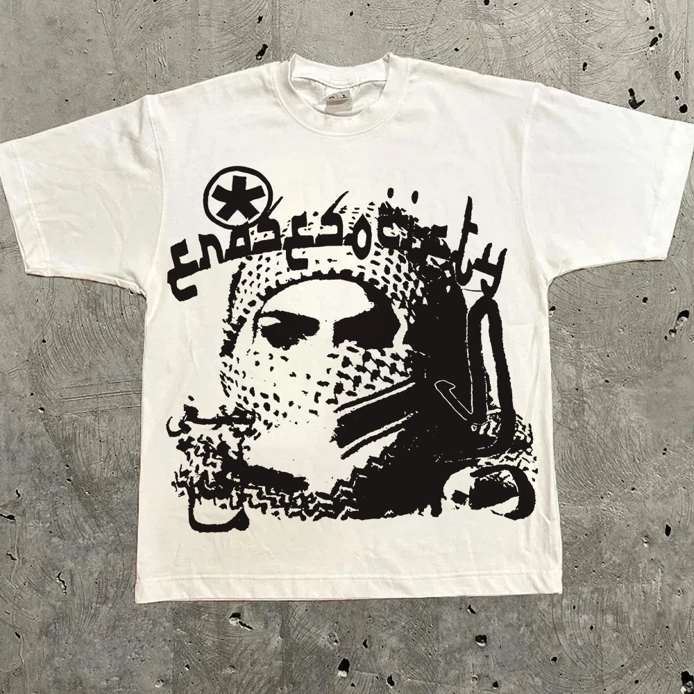 Vintage Harajuku Letter Graphic Tshirt Women Streetwear Top