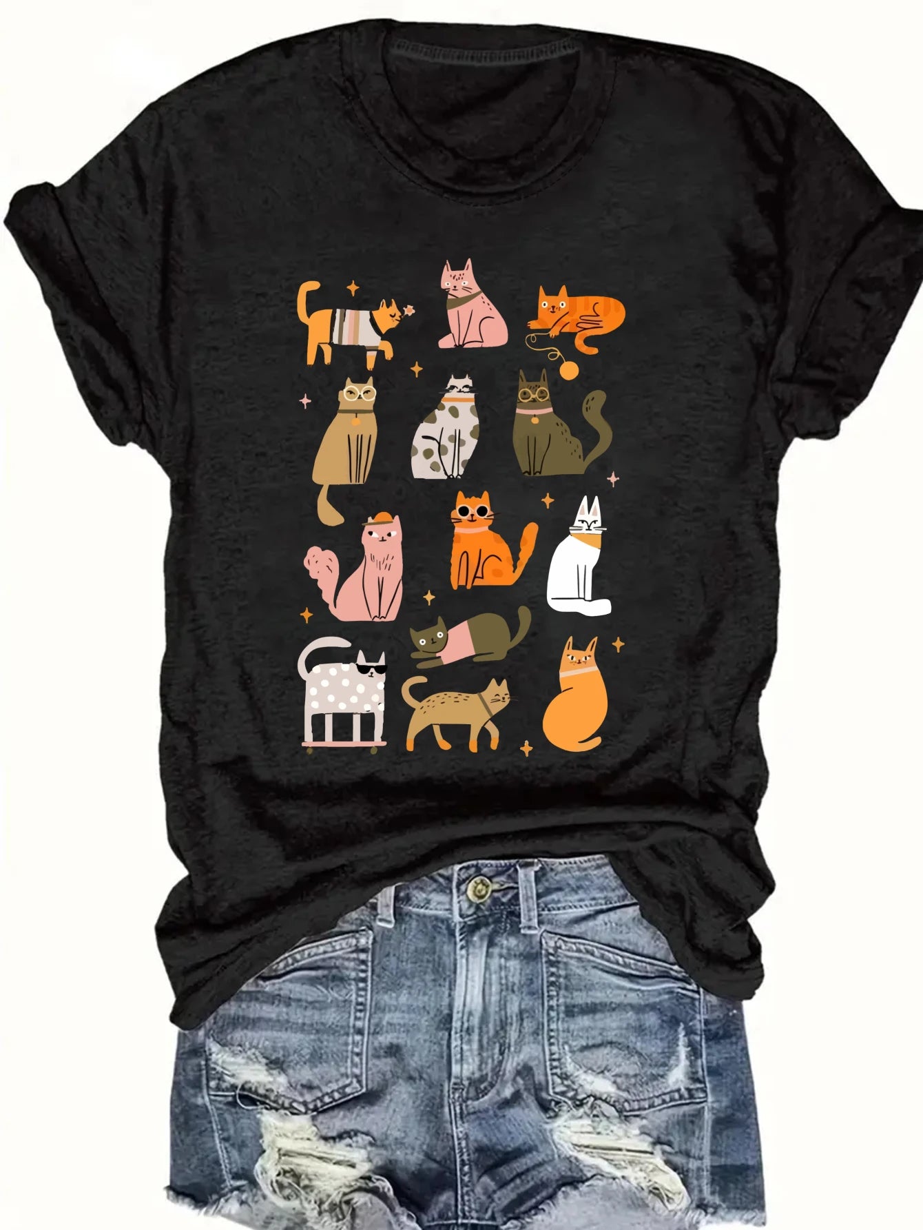 Cat Pattern Tank Top For Women Casual Sportswear For Summer
