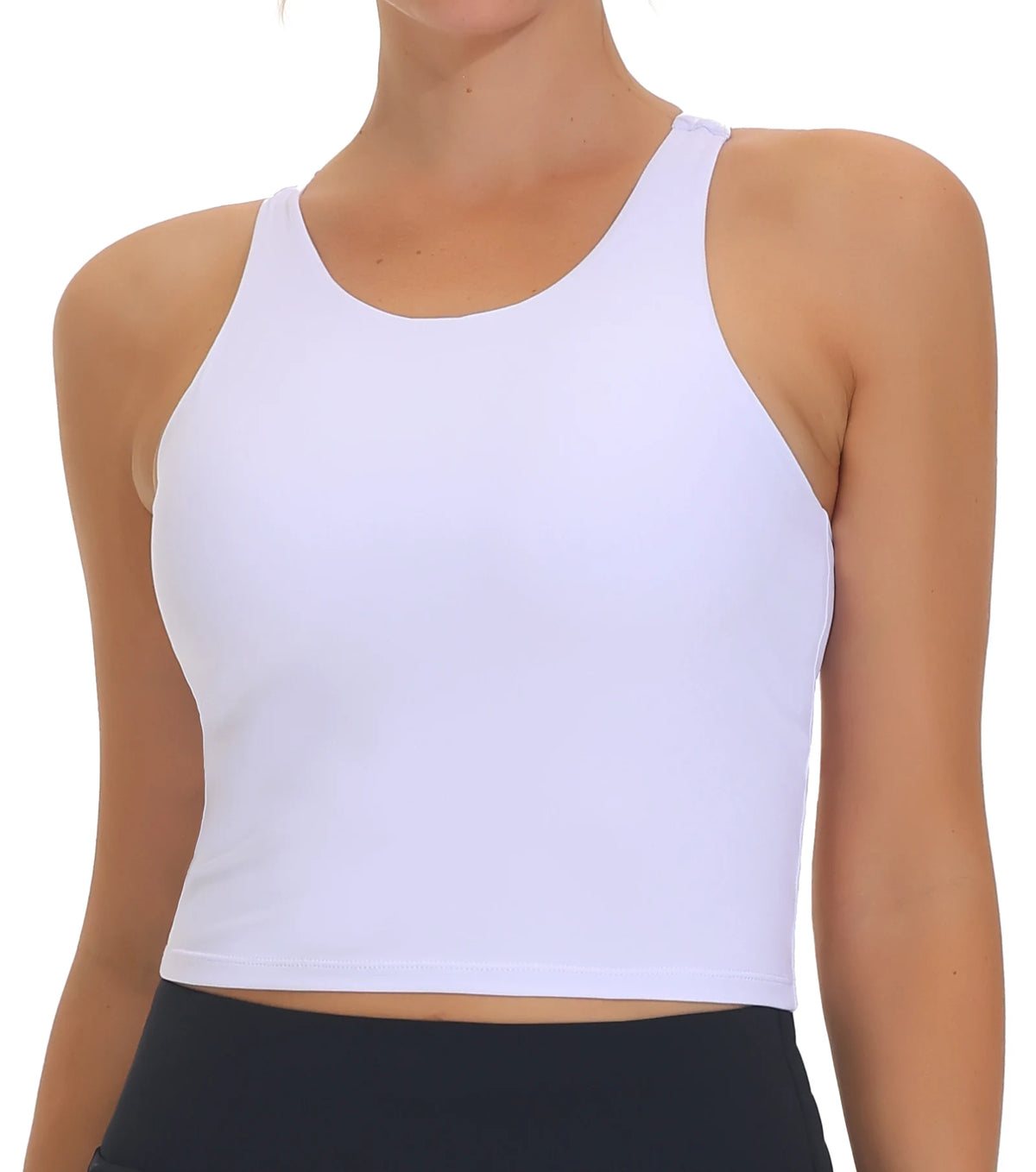 The Gym People Women Racerback Longline Padded Sports Bra