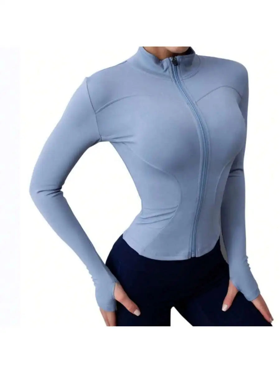 Women's Zip Up Fitness Jacket for Yoga and Running