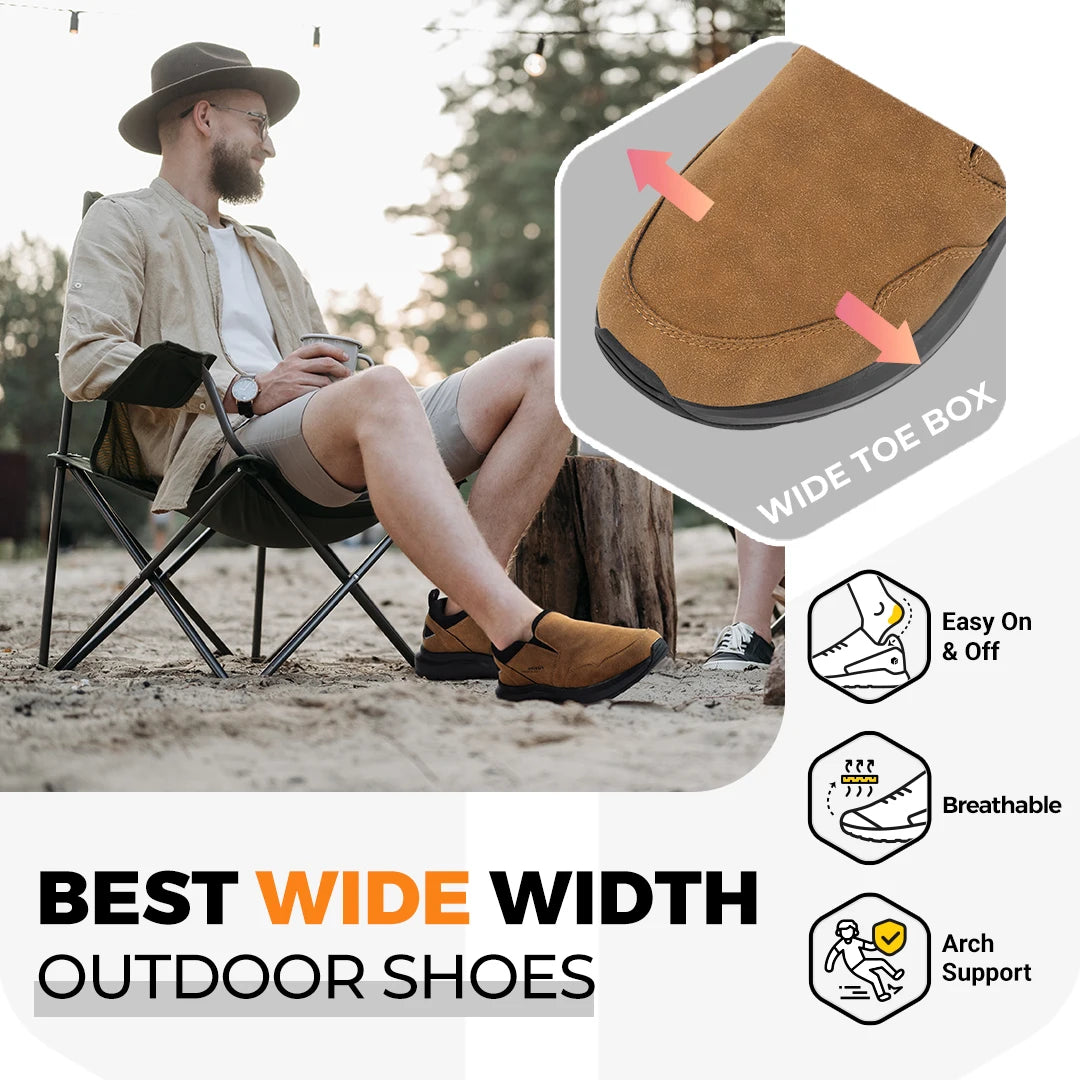 Fitville Men's Explorer Slip On Hiking Shoes With Arch Support