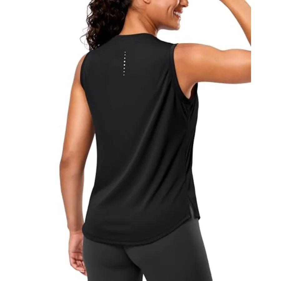 Women's Sleeveless Workout Top Lightweight High Neck Tennis Yoga Tank