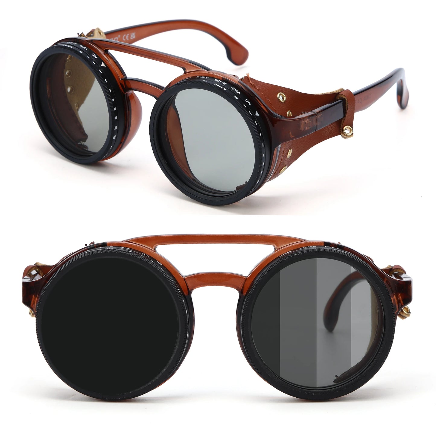 Unisex Retro Steampunk Sunglasses Uv400 Round Glasses Eyewear