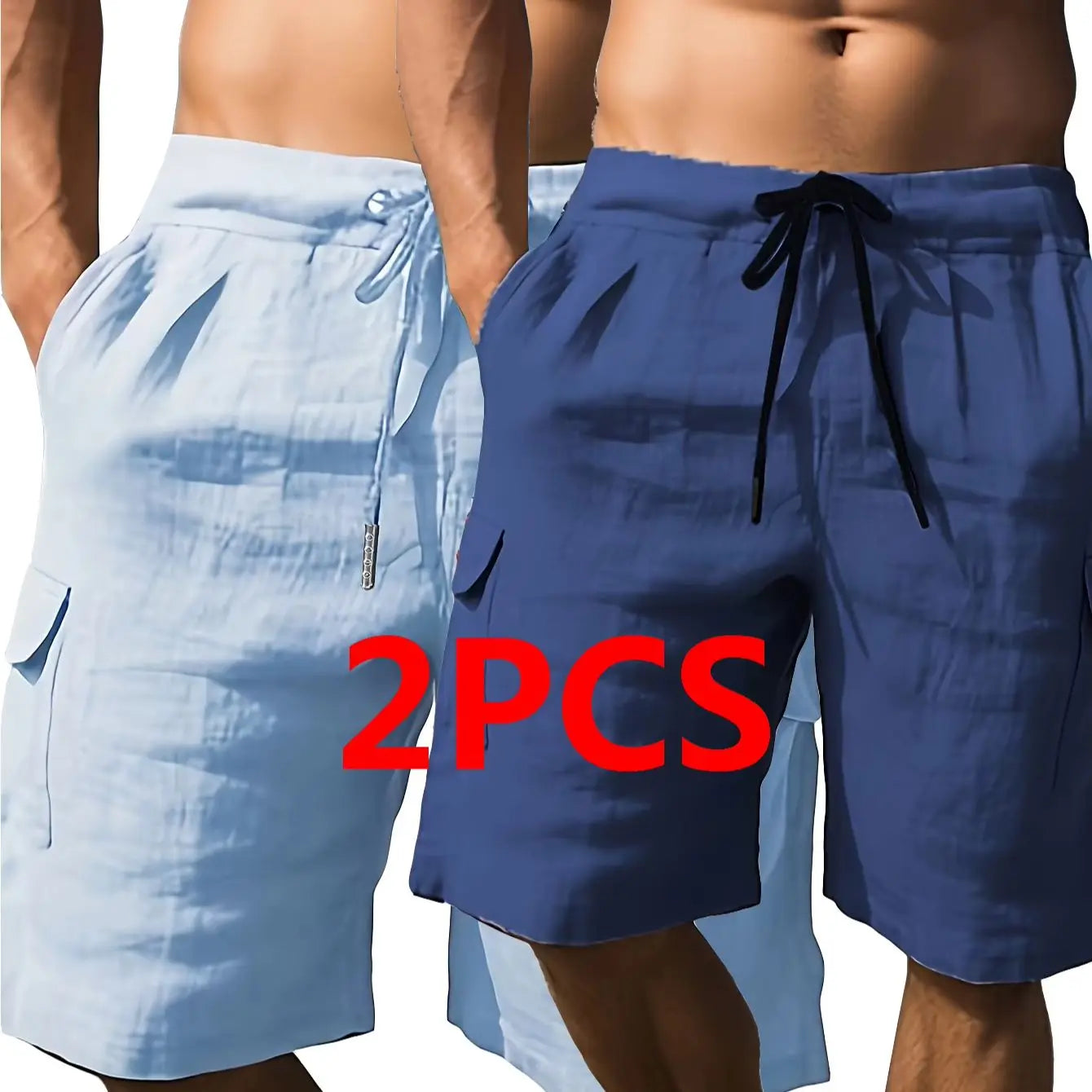 Winthunder Men's Outdoor Shorts Drawstring Elastic Waist Multi Pocket