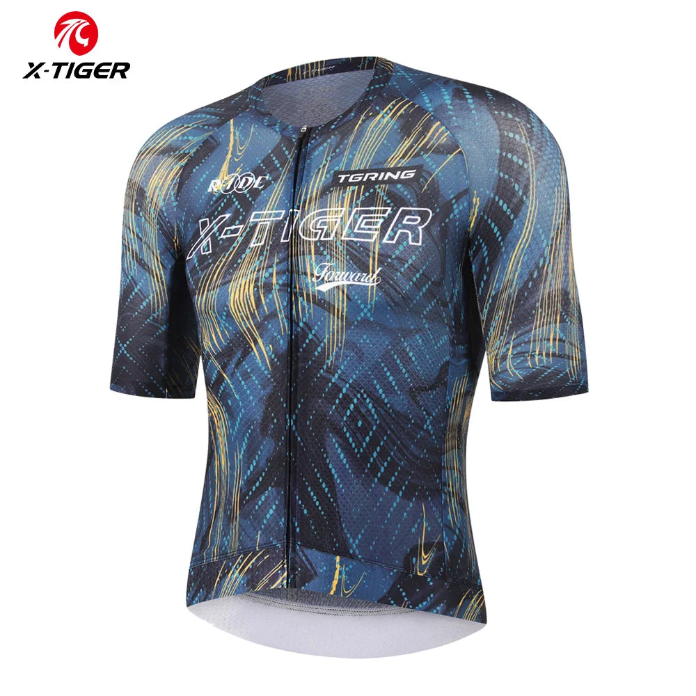 X-TIGER Men's Breathable Quick Dry Reflective Cycling Jersey