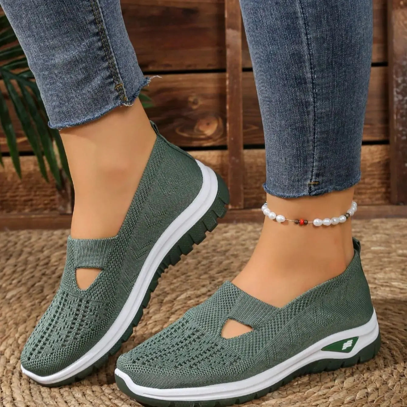 Women Lightweight Slip-On Loafers With Perforated Mesh For All-Day Comfort