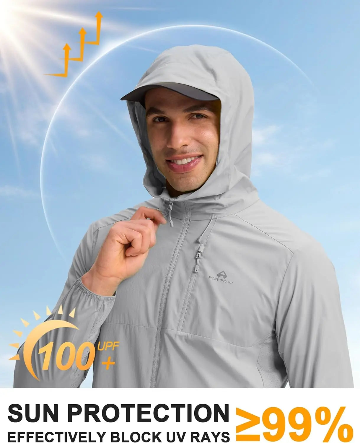 Pioneer Camp Men's UPF 100 Sun Protection Hoodie Jacket