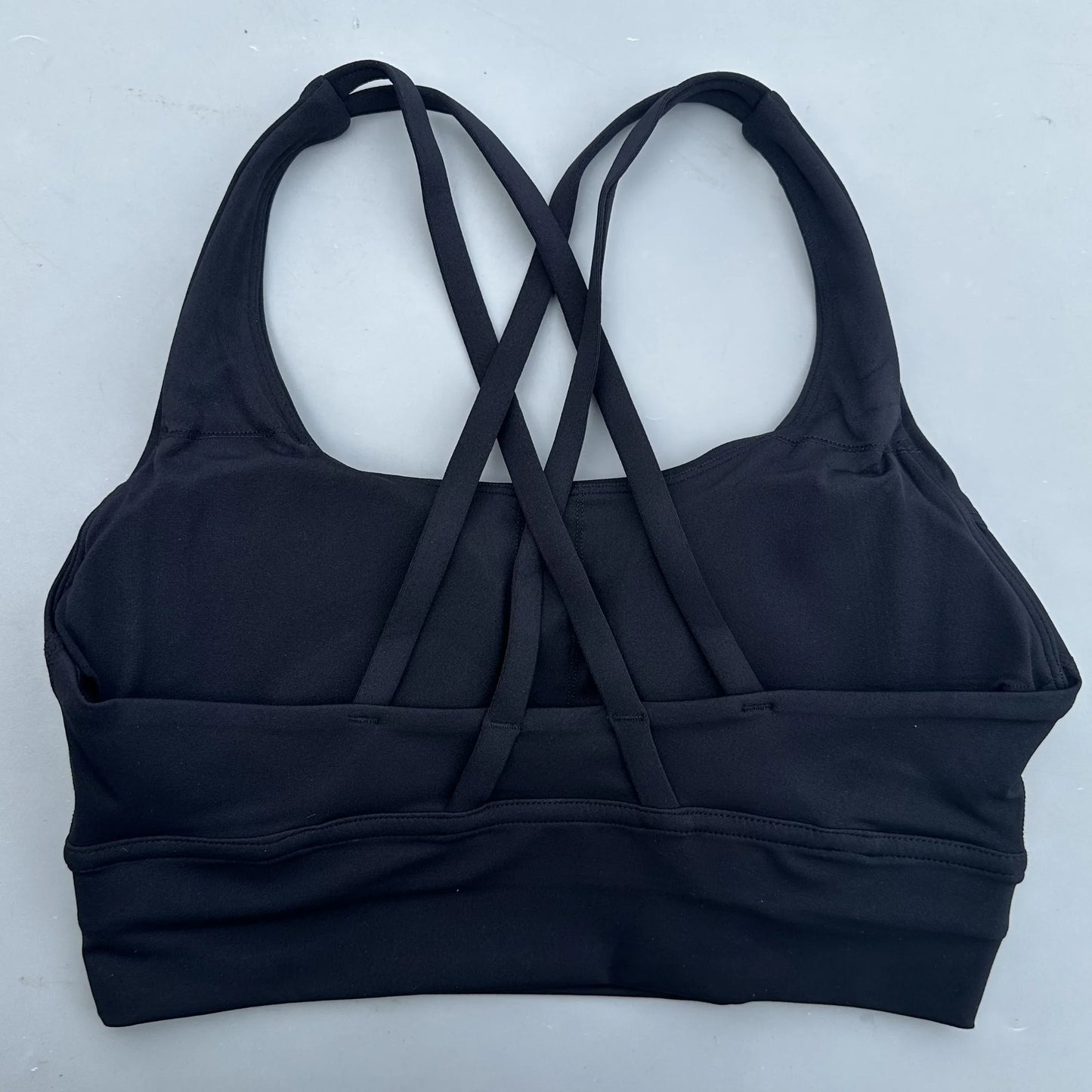 Cross Back Womens Breathable Fitness Bra Top With Chest Pad Nylon