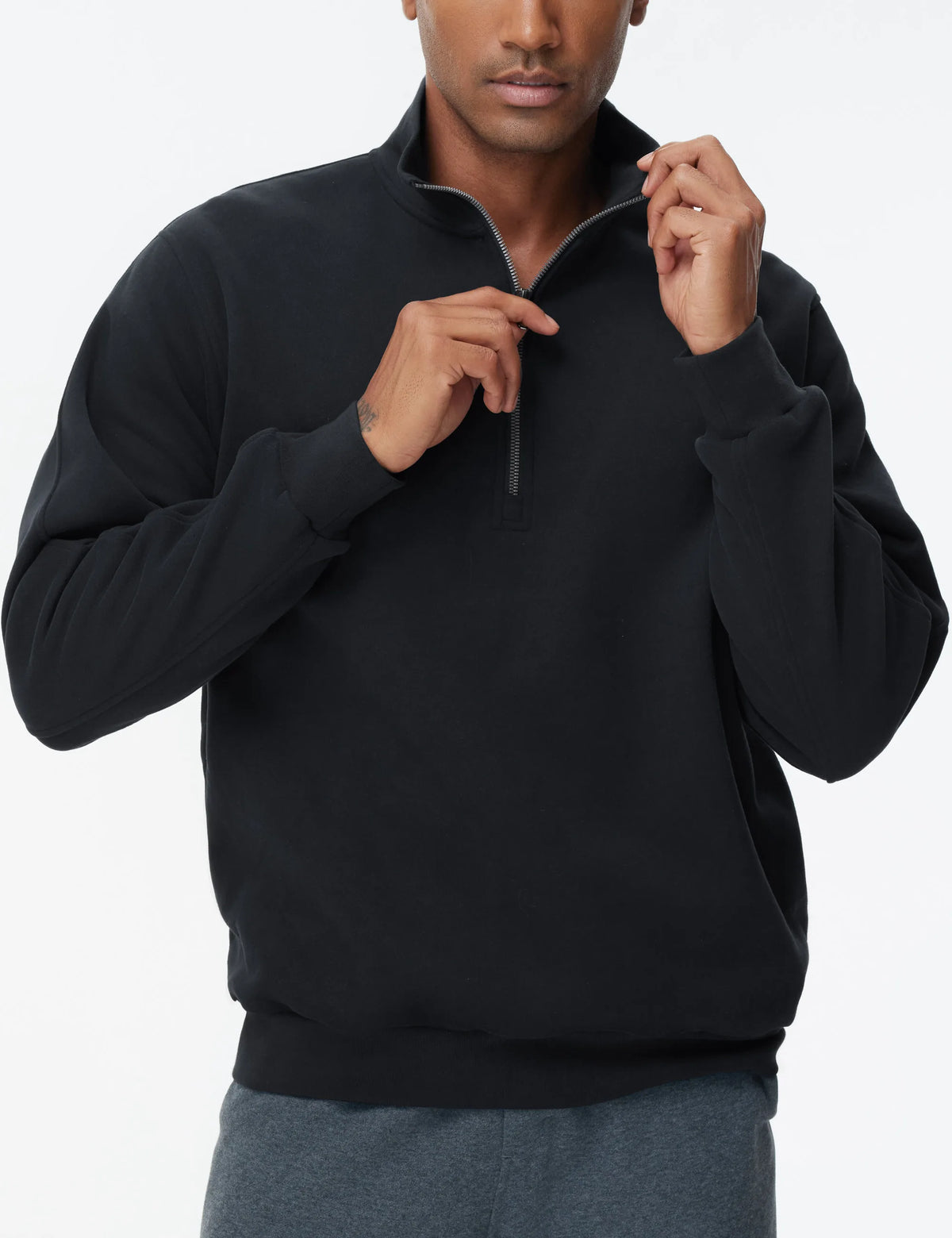 The Gym People Men Midweight Half Zip Fleece Sweatshirt