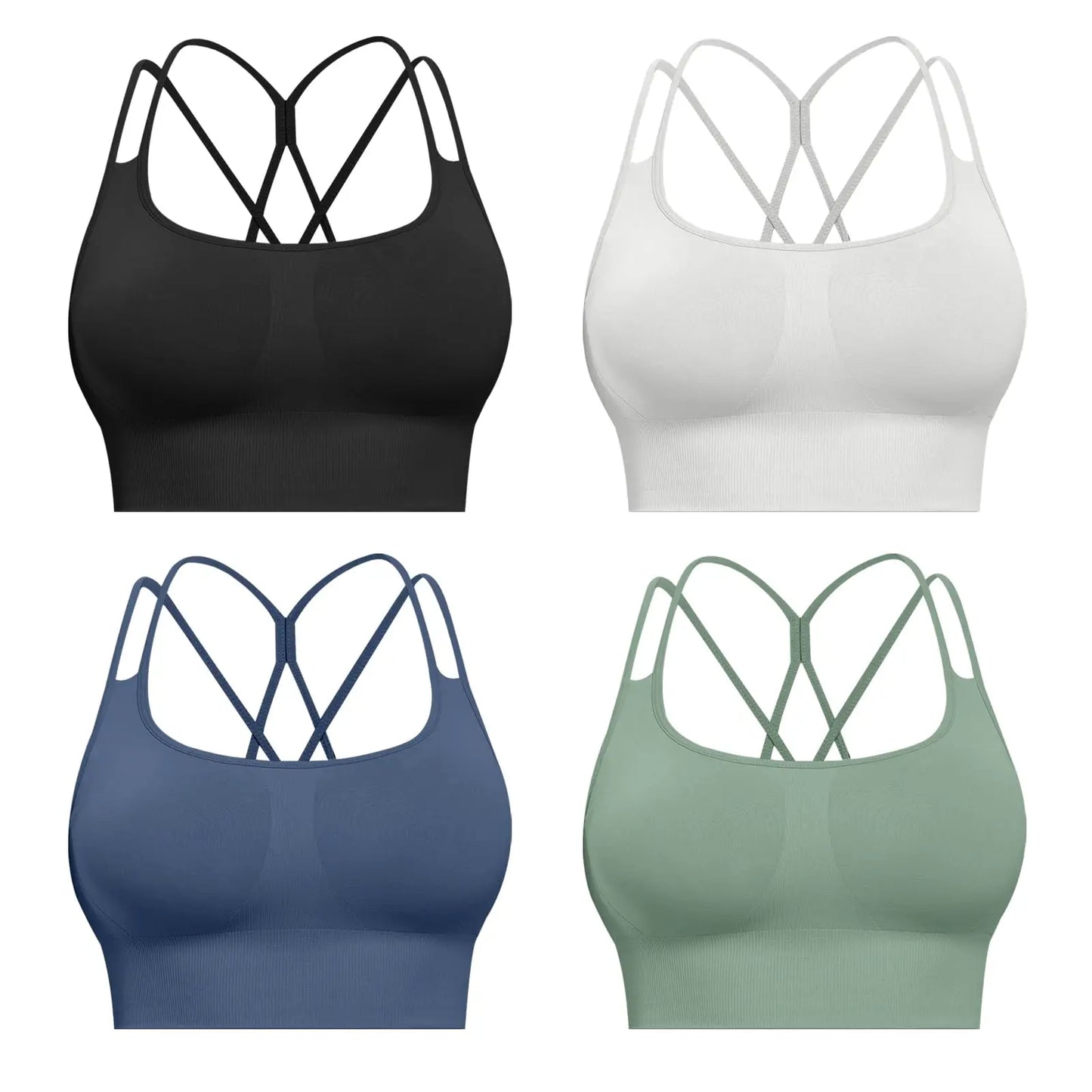 Sports Bras For Women Padded High Support Seamless Racerback