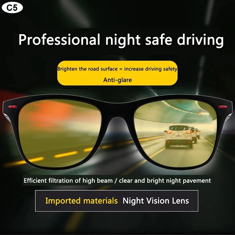 Night Vision Sunglasses Polarized PC Frame Outdoor Driving Glasses