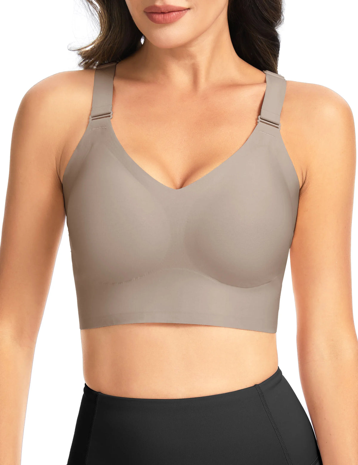 THE GYM PEOPLE Women's Wireless Racerback Seamless Push Up Bra