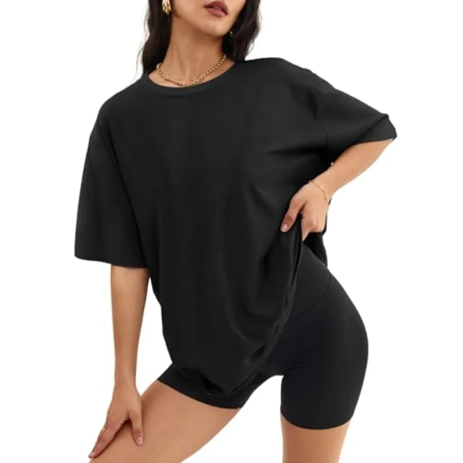 Casual Womens Oversized Tee Tops For Workout And Gym