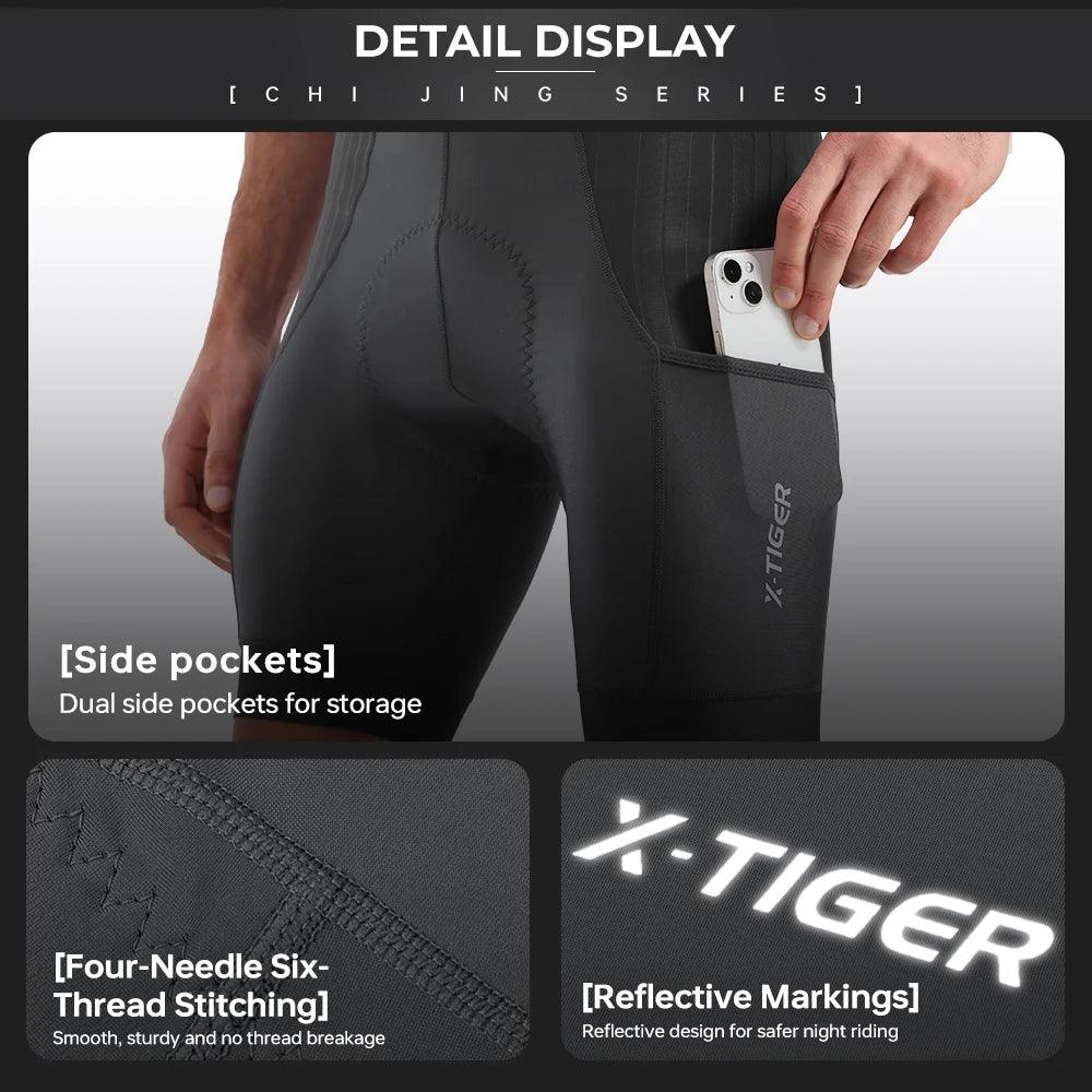 X-Tiger Men Quick Dry Padded Cycling Shorts For MTB