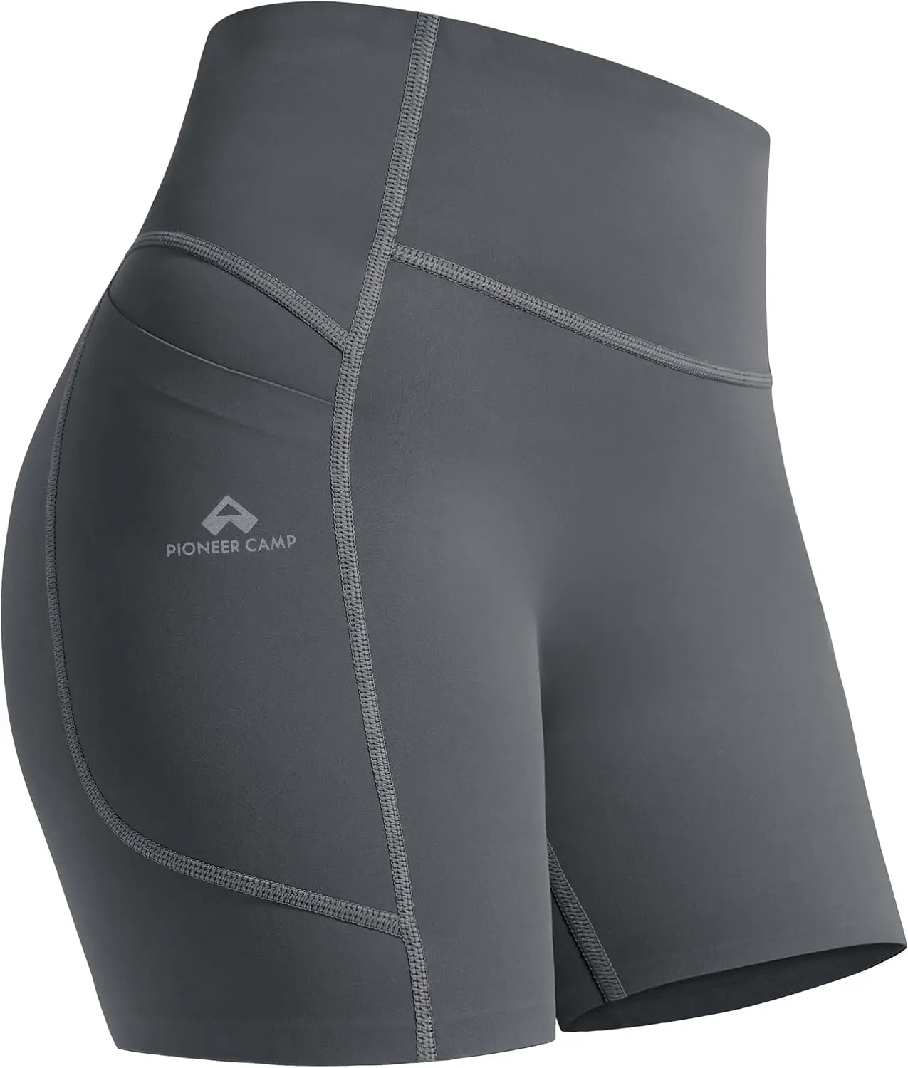Pioneer Camp 5"/8" Biker Shorts for Women Seamless Tummy Control No Front Seam Yoga Workout Athletic Shorts with Pocket