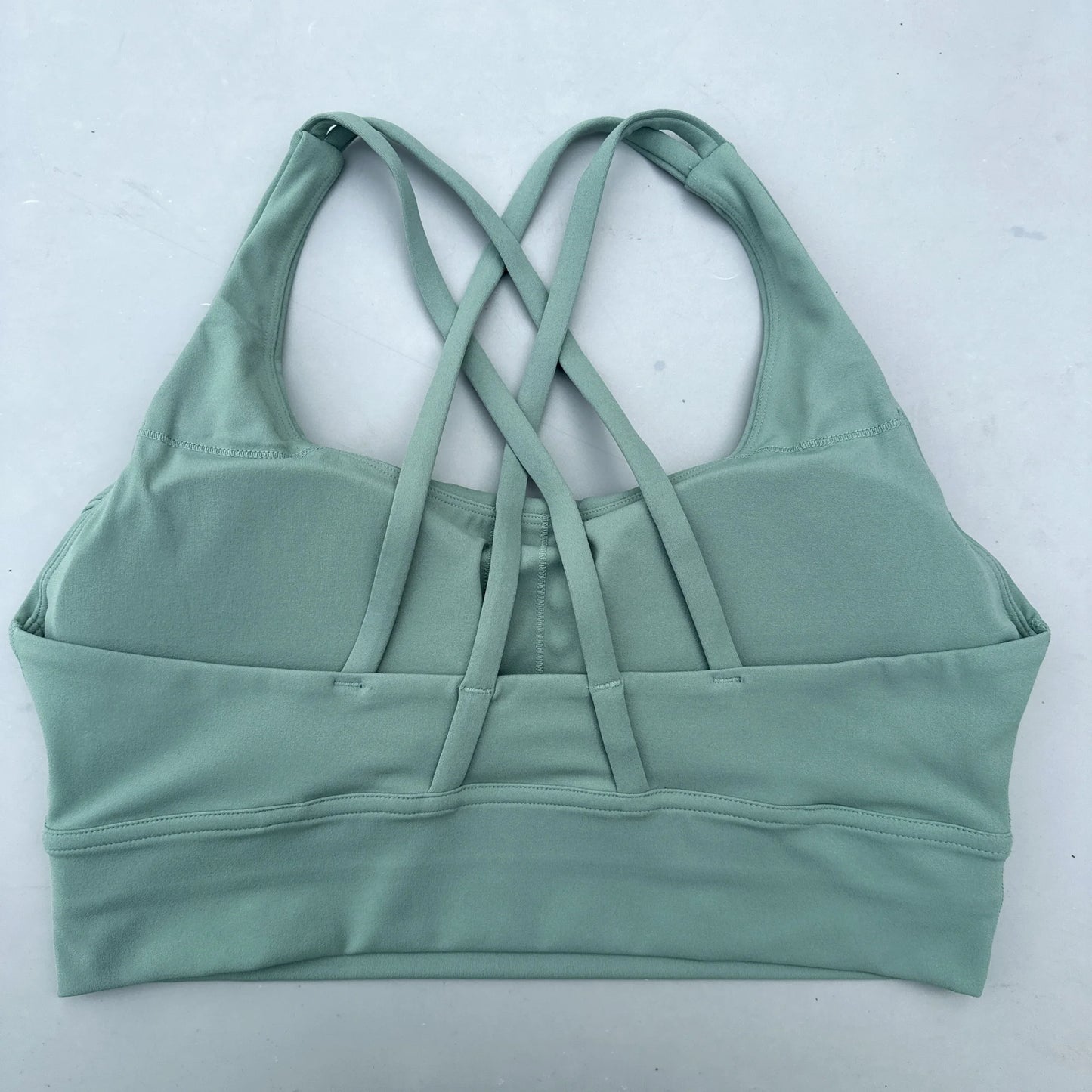 Cross Back Womens Breathable Fitness Bra Top With Chest Pad Nylon