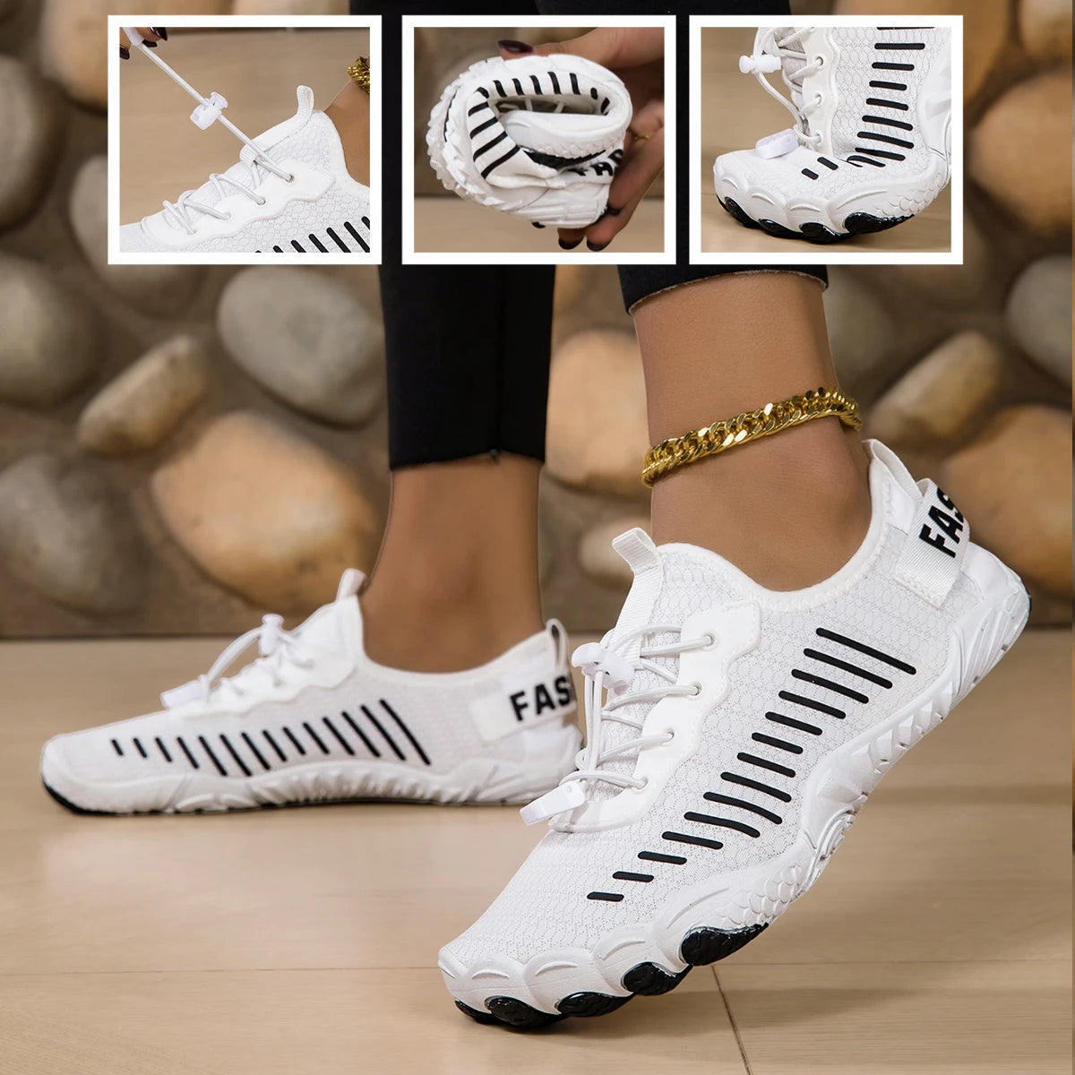 Lightweight Barefoot Aqua Shoes Quick Dry Mesh Non Slip Design