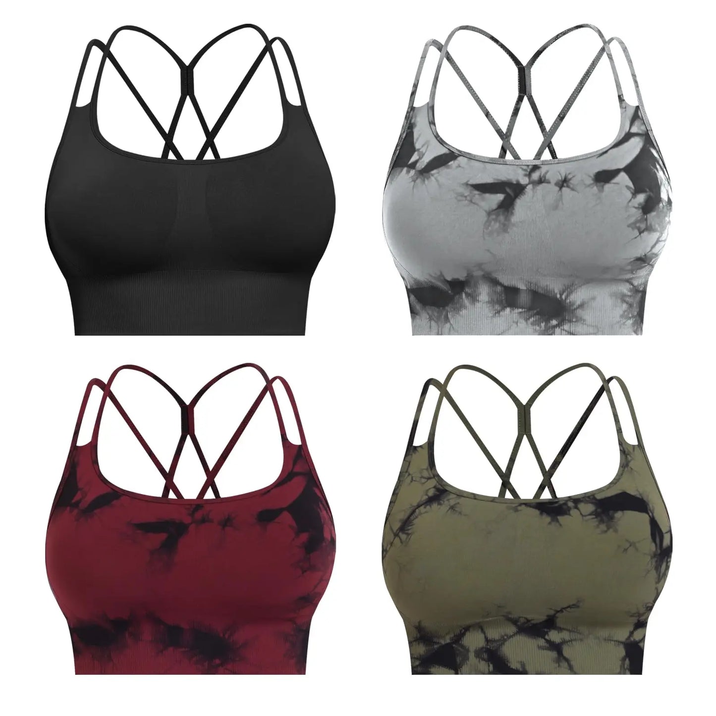 Sports Bras For Women Padded High Support Seamless Racerback