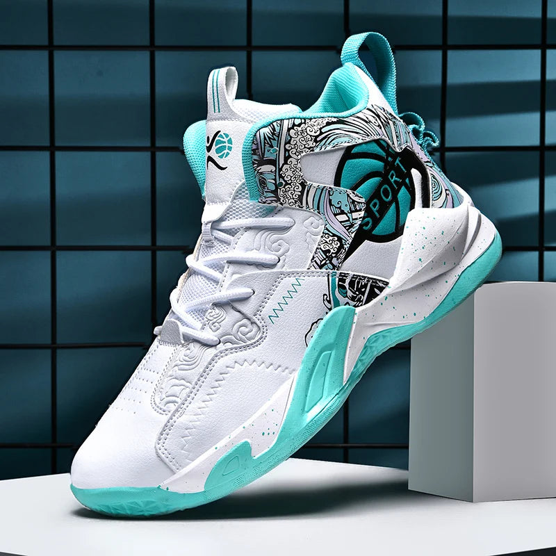 Yuyin Men High Top Basketball Shoes Breathable Athletic Sneakers