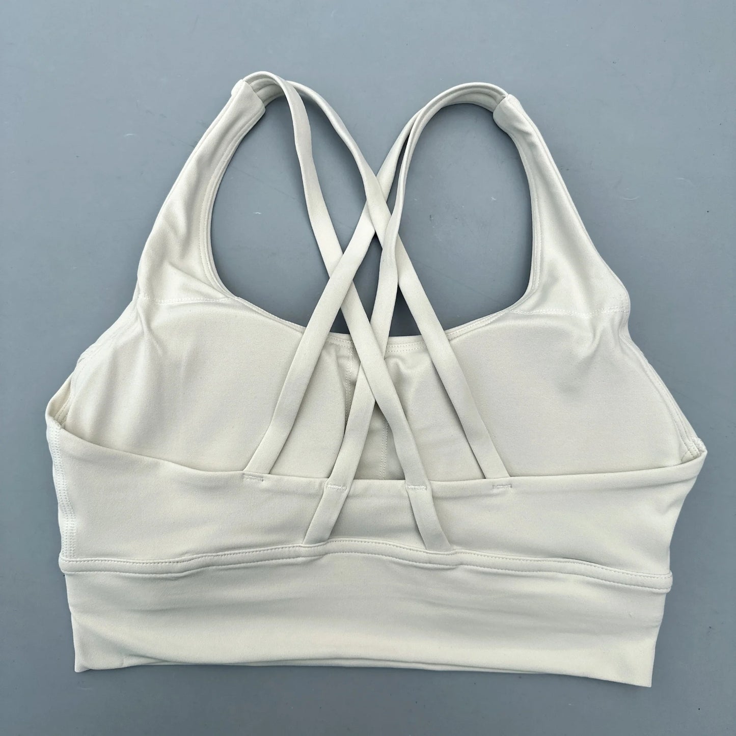 Cross Back Womens Breathable Fitness Bra Top With Chest Pad Nylon
