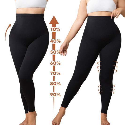 Suprenx Women High Waist Tummy Control Slimming Knit Leggings