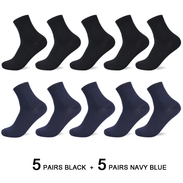 Men's Bamboo Fiber Socks 10 Pairs for Business Casual