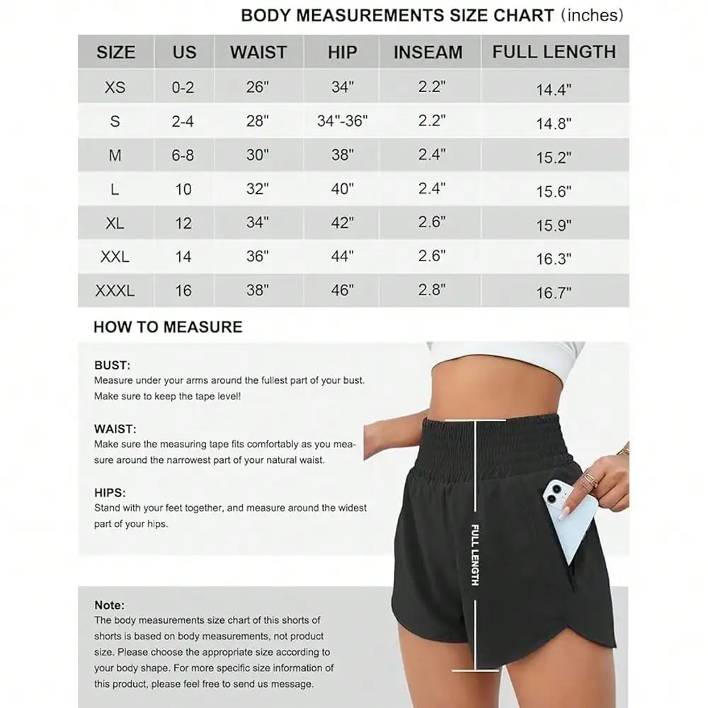 Women High Waist Athletic Running Shorts With Pockets