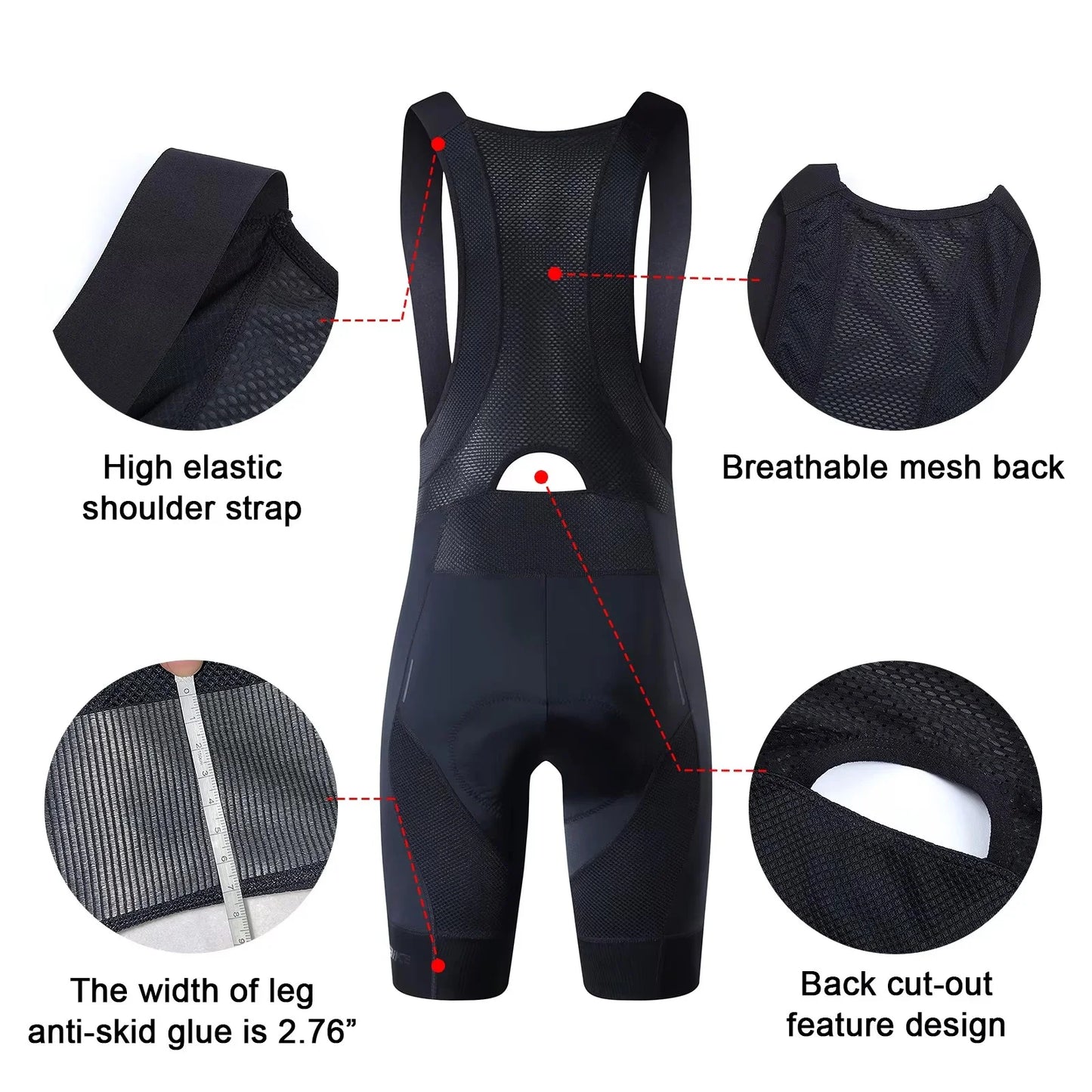 Ykywbike Quick Dry Padded Cycling Bib Shorts For Men