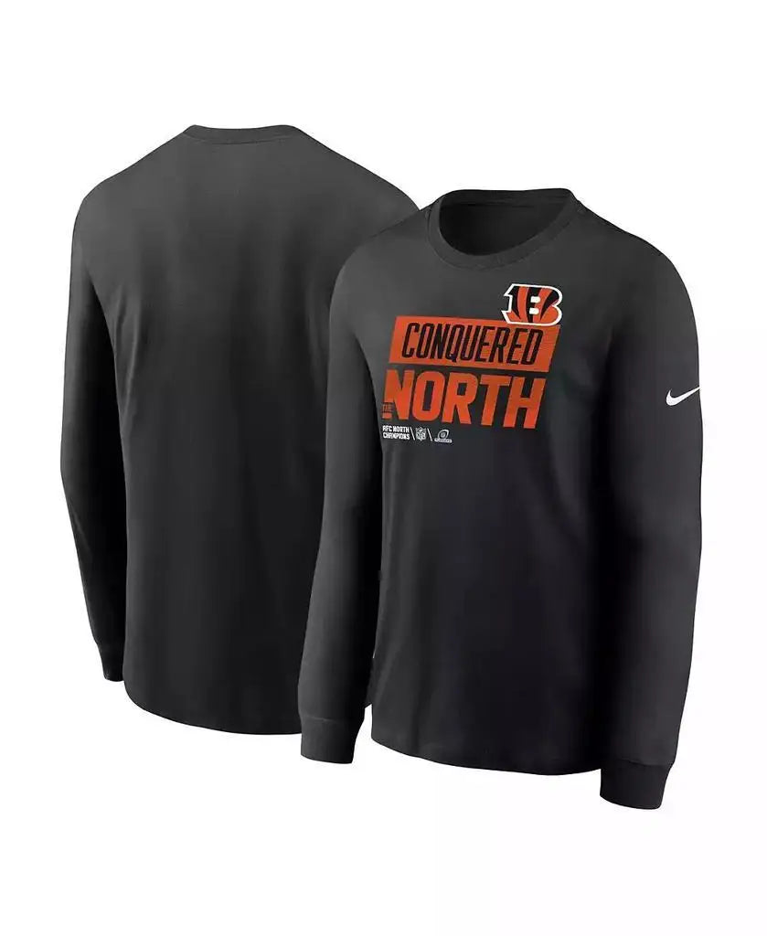 Nike | Men's Black Cincinnati Bengals 2022 AFC North Division Champions Locker Room Trophy Collection Long Sleeve T-shirt