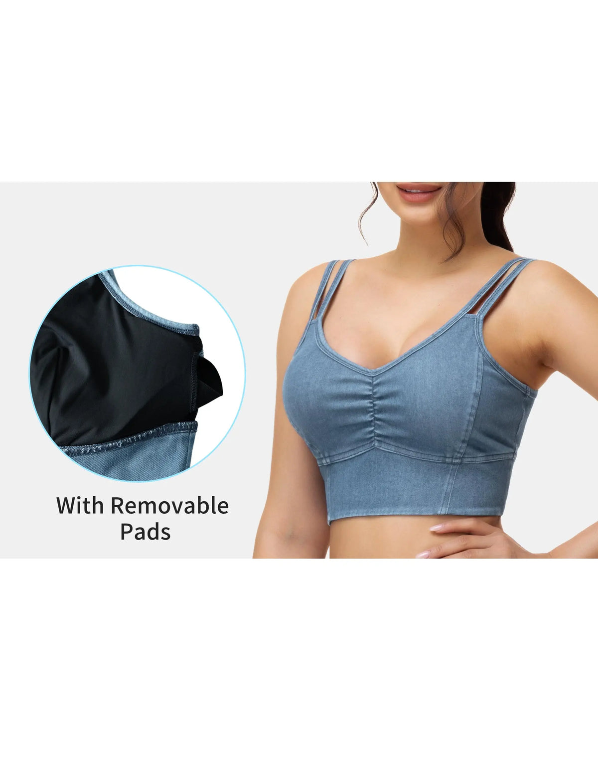 THE GYM PEOPLE Women's Wireless Sports Bra With Removable Pads