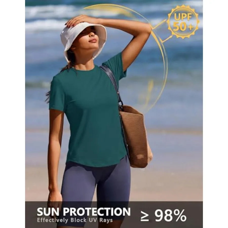 Soft Lightweight Workout Tops For Women UPF 50 Plus QuickDry