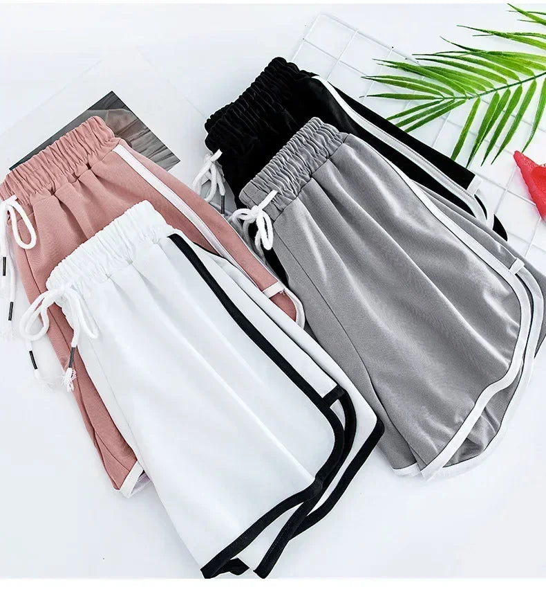 Striped Women's Korean Fashion Sports Shorts Casual Loose Fit