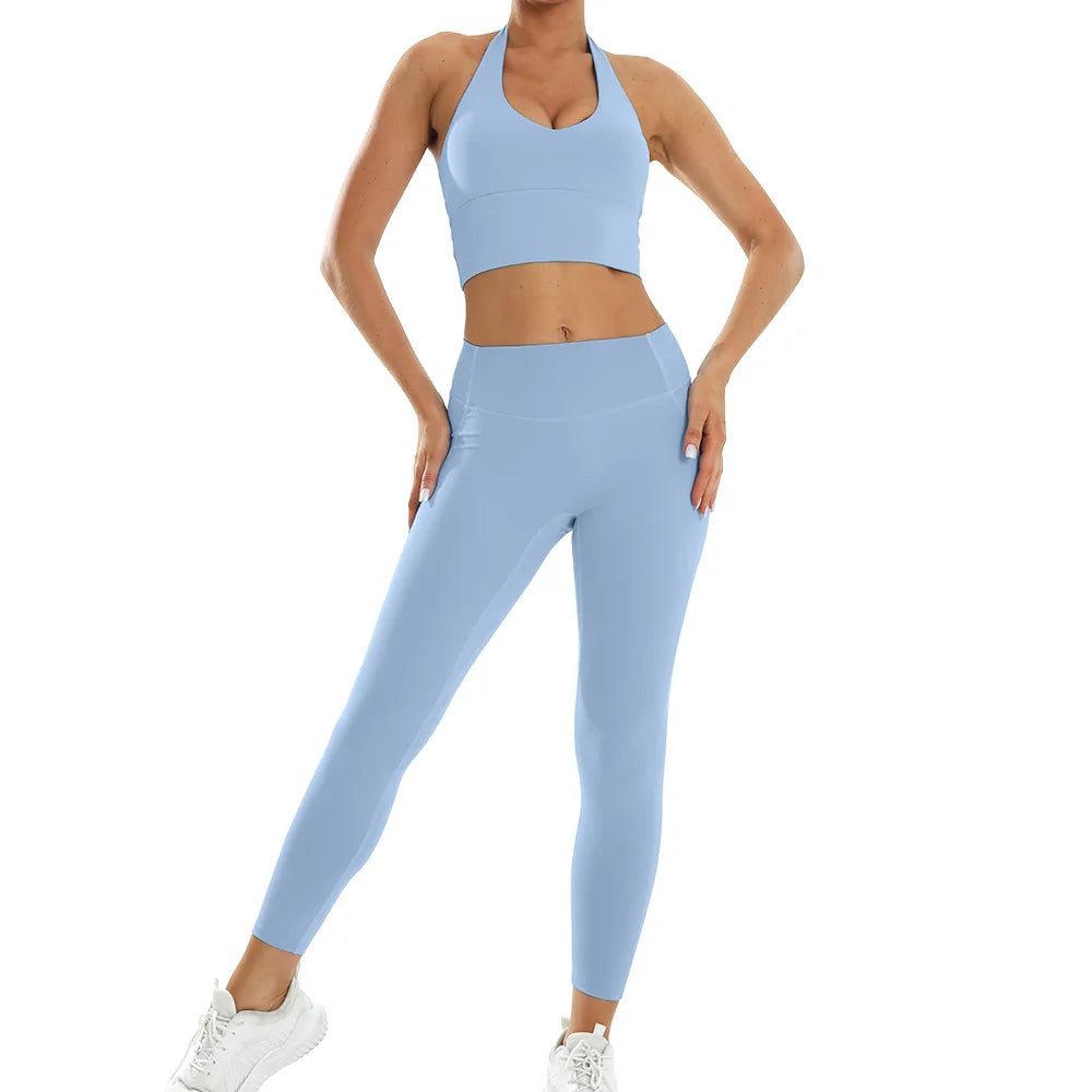Women's Yoga Set With Crop Top And Leggings For Training