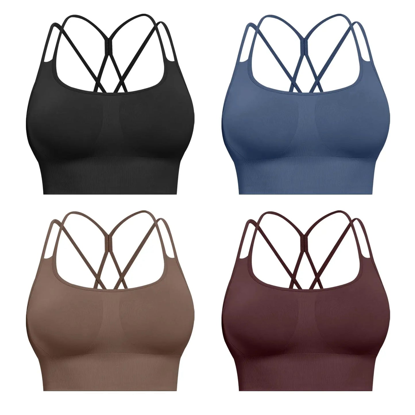 Sports Bras For Women Padded High Support Seamless Racerback