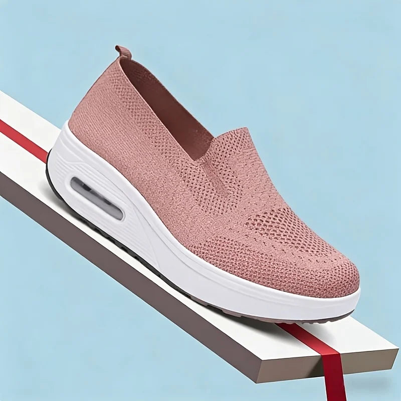 Women Slip On Breathable Platform Walking Shoes With Air Cushion