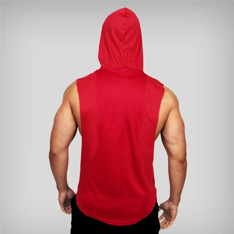 Womens Breathable Cotton Sleeveless Hoodie Tank Top For Gym