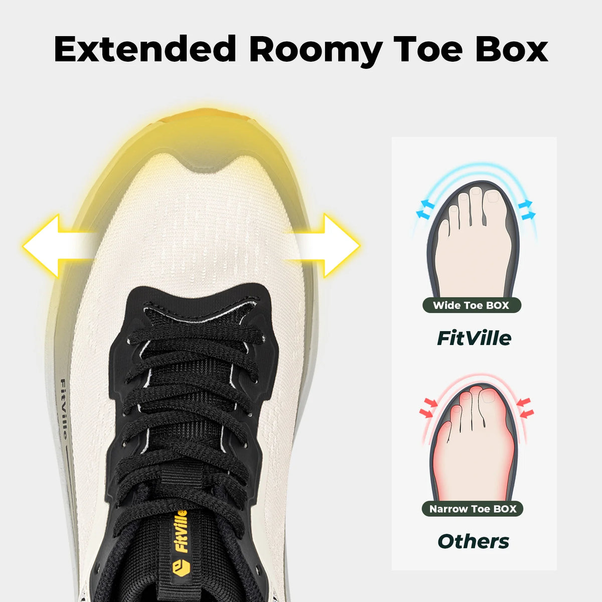 Fitville Men Wide Toe Box Breathable Lightweight Running Shoes