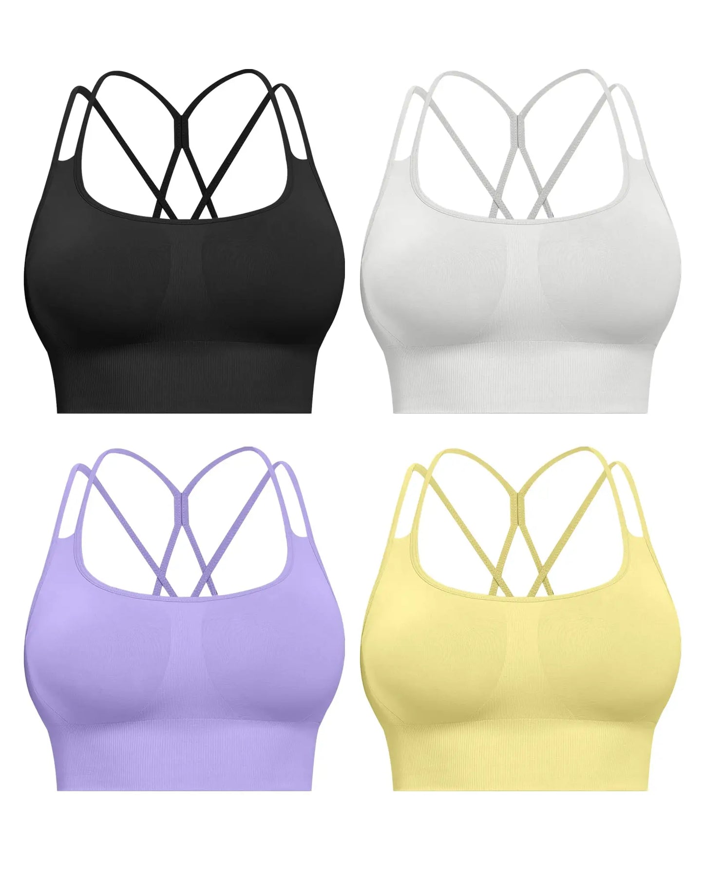 Sports Bras For Women Padded High Support Seamless Racerback