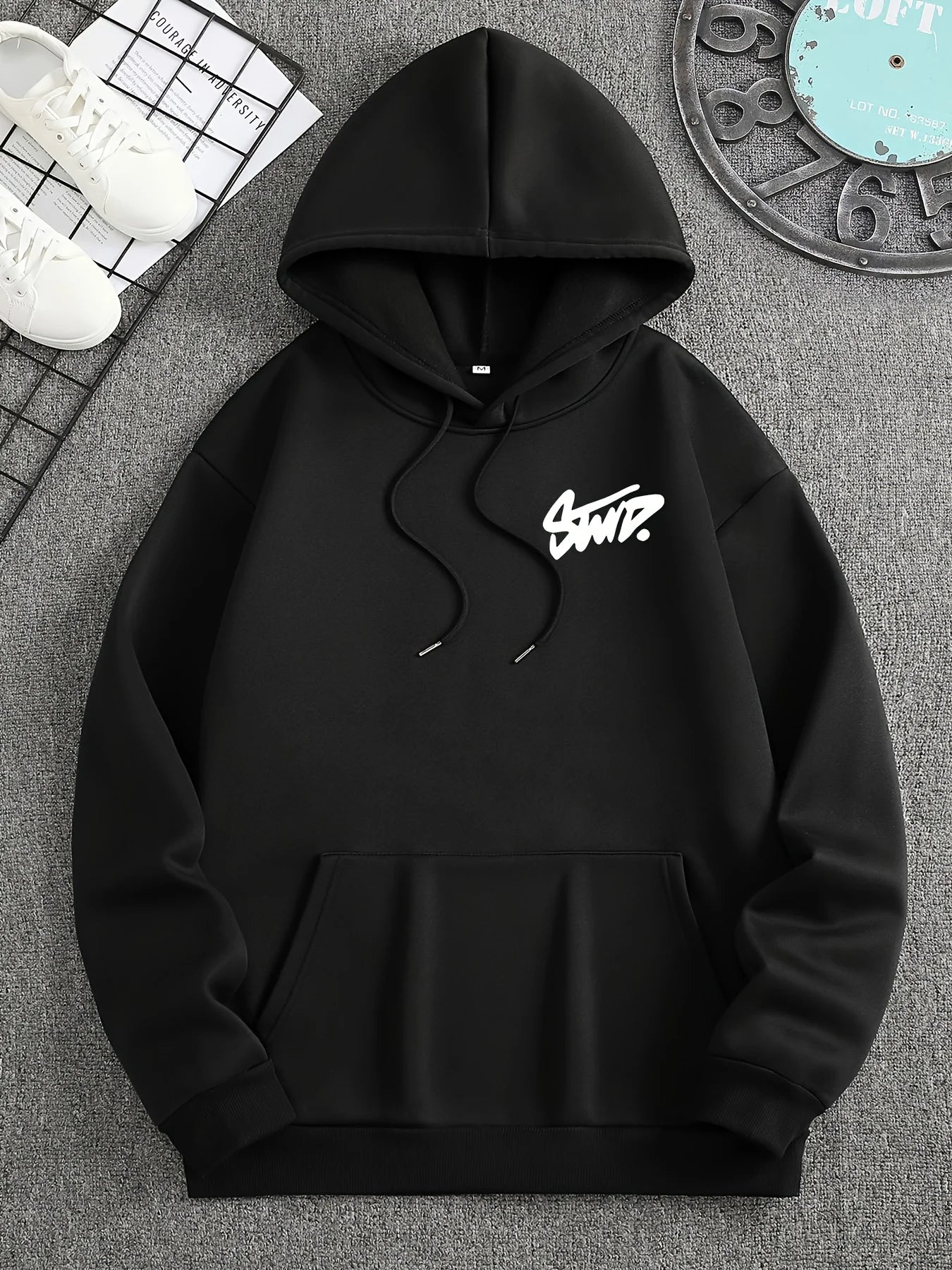 Y2K Casual Hooded Long Sleeve Pullover For Daily Wear