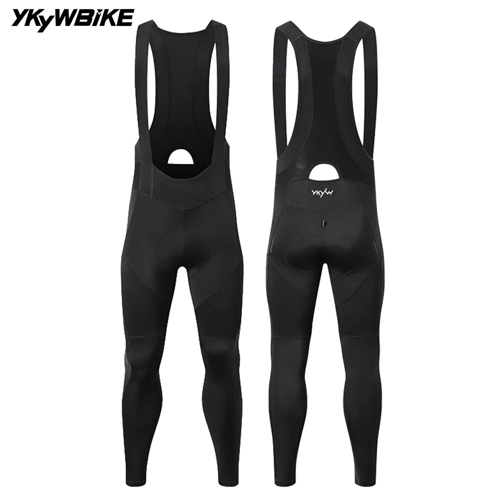 YKYWBIKE Men's Cycling Bib Long Pants Hollow Out Breathable Pants Spring Autumn Long Road Bike Tight Cycling Pants Bib