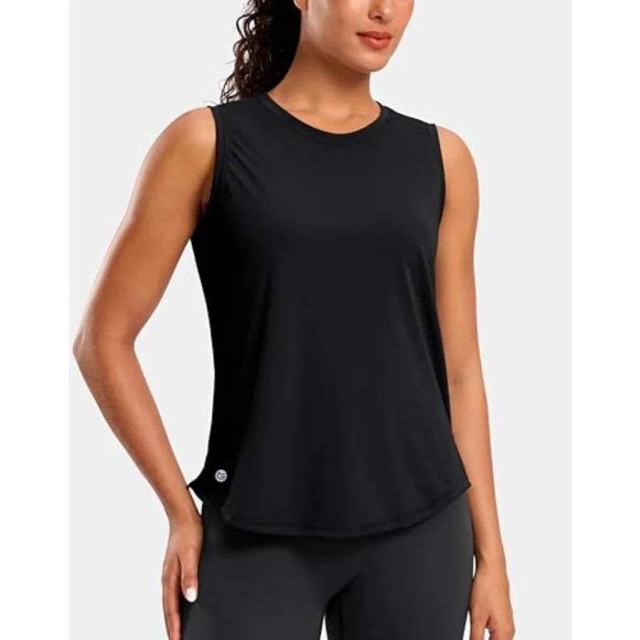 Women's Sleeveless Workout Top Lightweight High Neck Tennis Yoga Tank