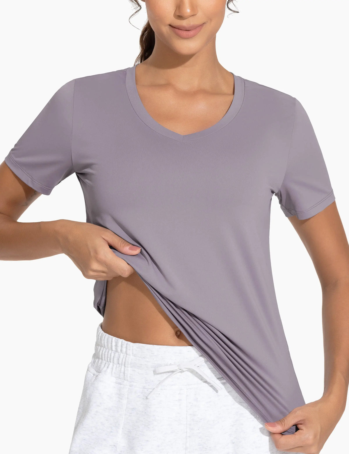 The Gym People Women Breathable V Neck Athletic Workout Shirt