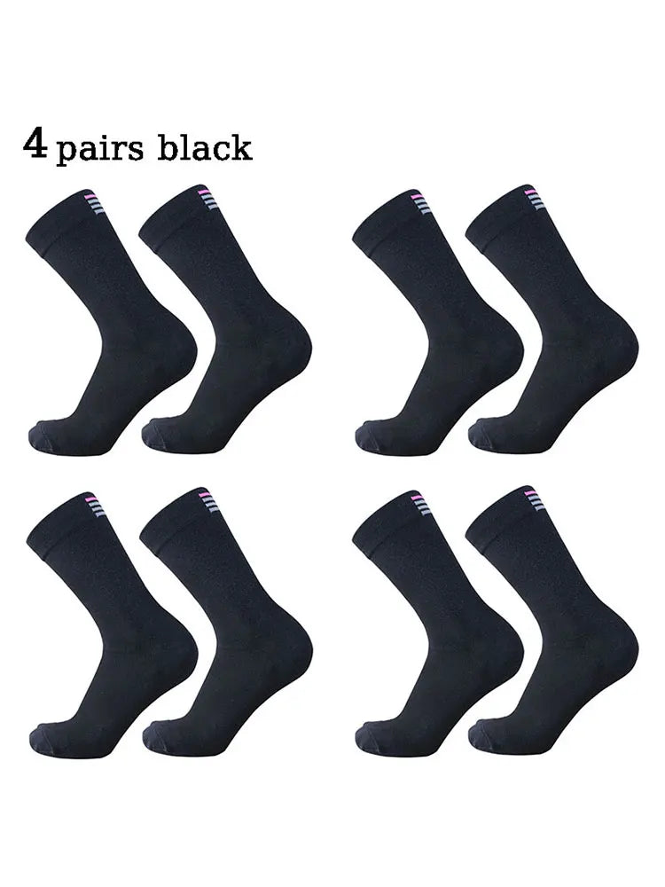 Unisex Cycling Socks Nylon Spandex Mid Length For Racing
