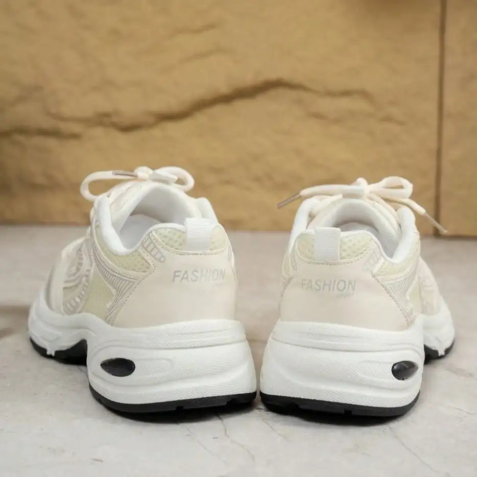 Women Mesh Sneakers Breathable Lace Up Platform Casual Shoes