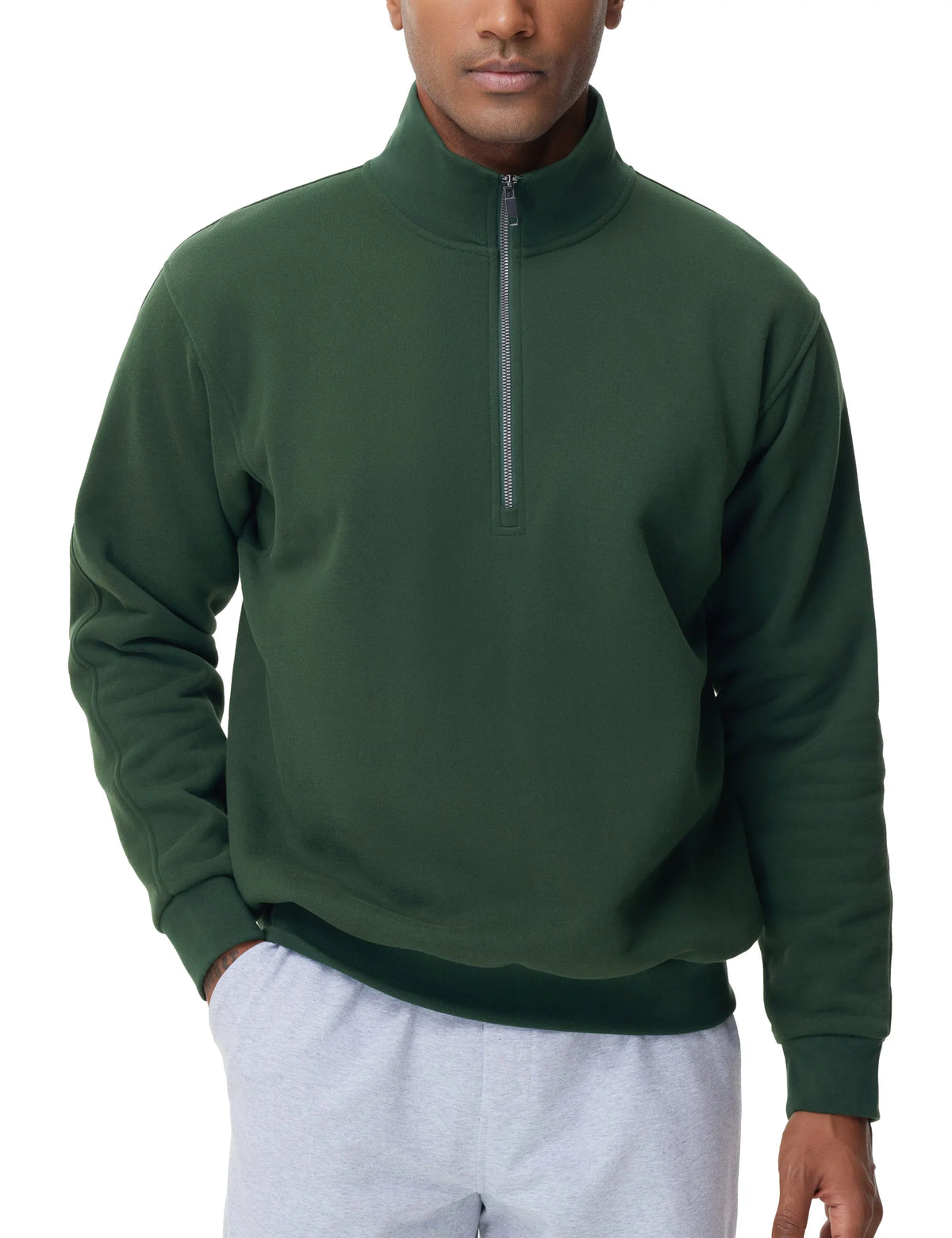 The Gym People Men Midweight Half Zip Fleece Sweatshirt