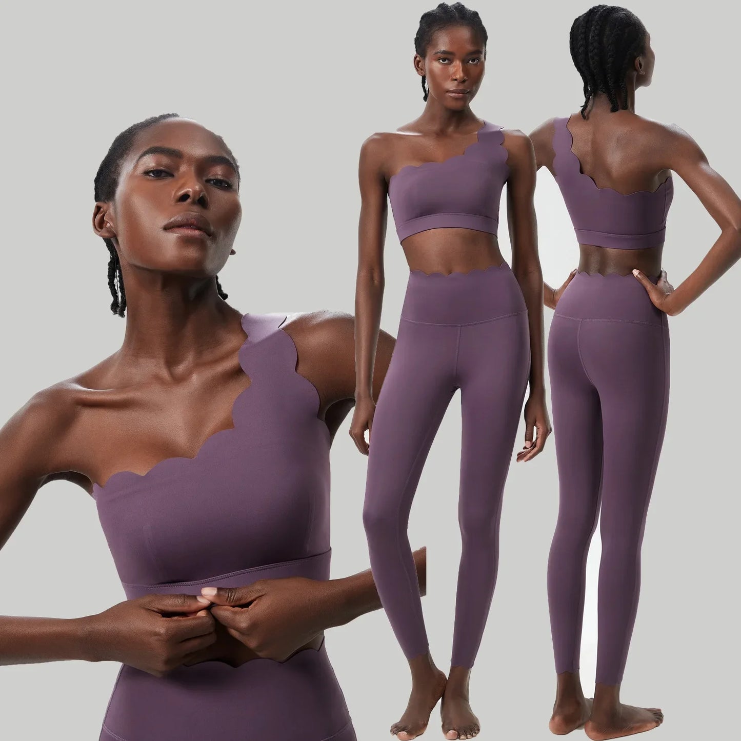 Womens Two Piece Fitness Yoga Set Quick Dry Breathable Sportswear
