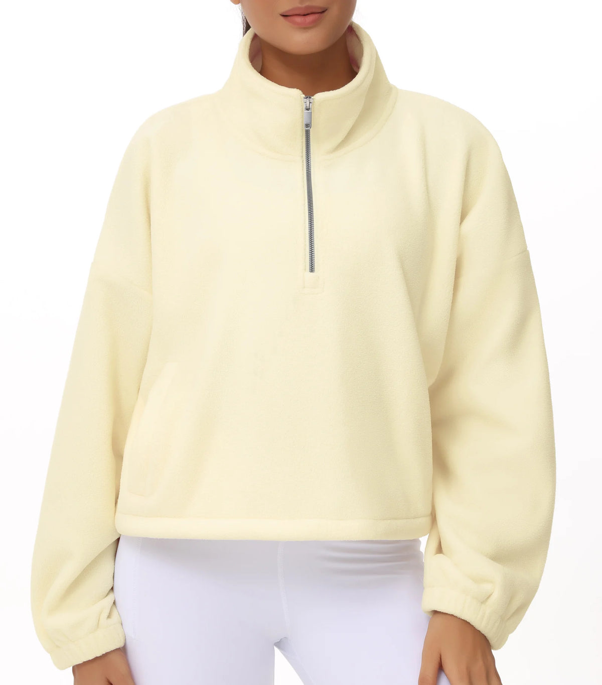THE GYM PEOPLE Women's Half Zip Fleece Workout Pullover Sweatshirt