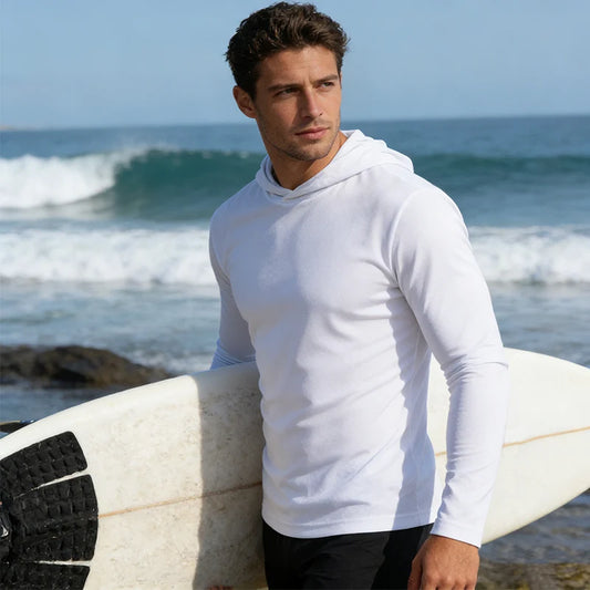 Men's Quick-Dry Hooded Long Sleeve T Shirt Polyester