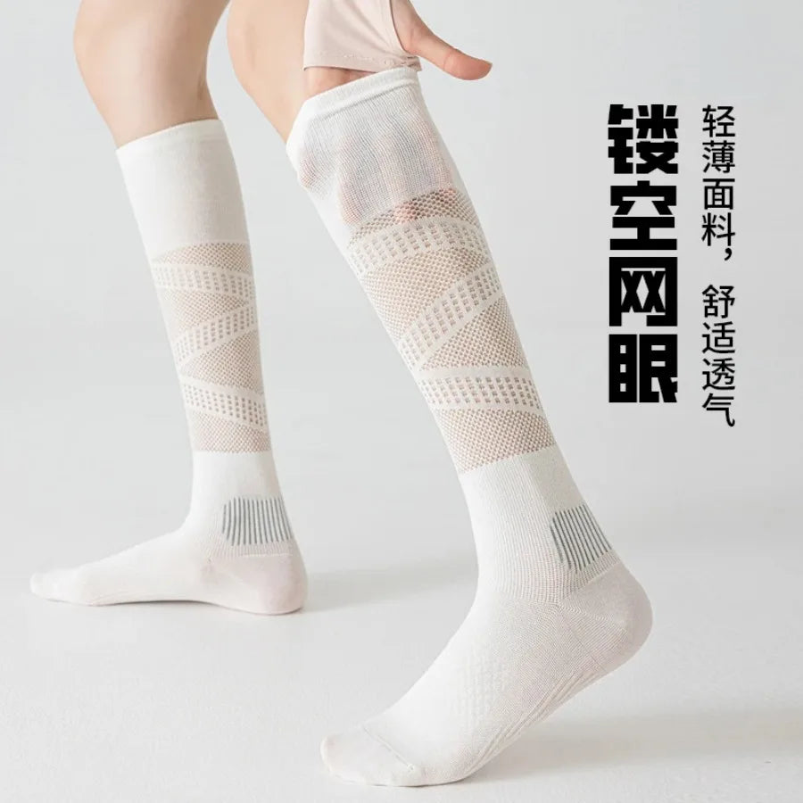 Women’s Thin Micro Compression Calf Socks, Breathable Mesh