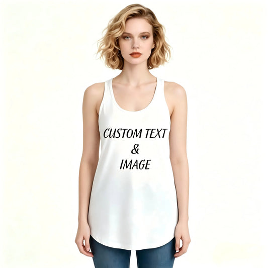 Custom Text Racerback Tank Top for Women Personalize Your Own